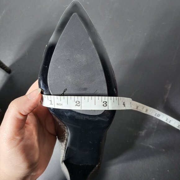 Sam Edelman Womens Metallic Sadi Snakeskin Pump Heel Size 6.5 Formal Animal Date - Picture 7 of 12